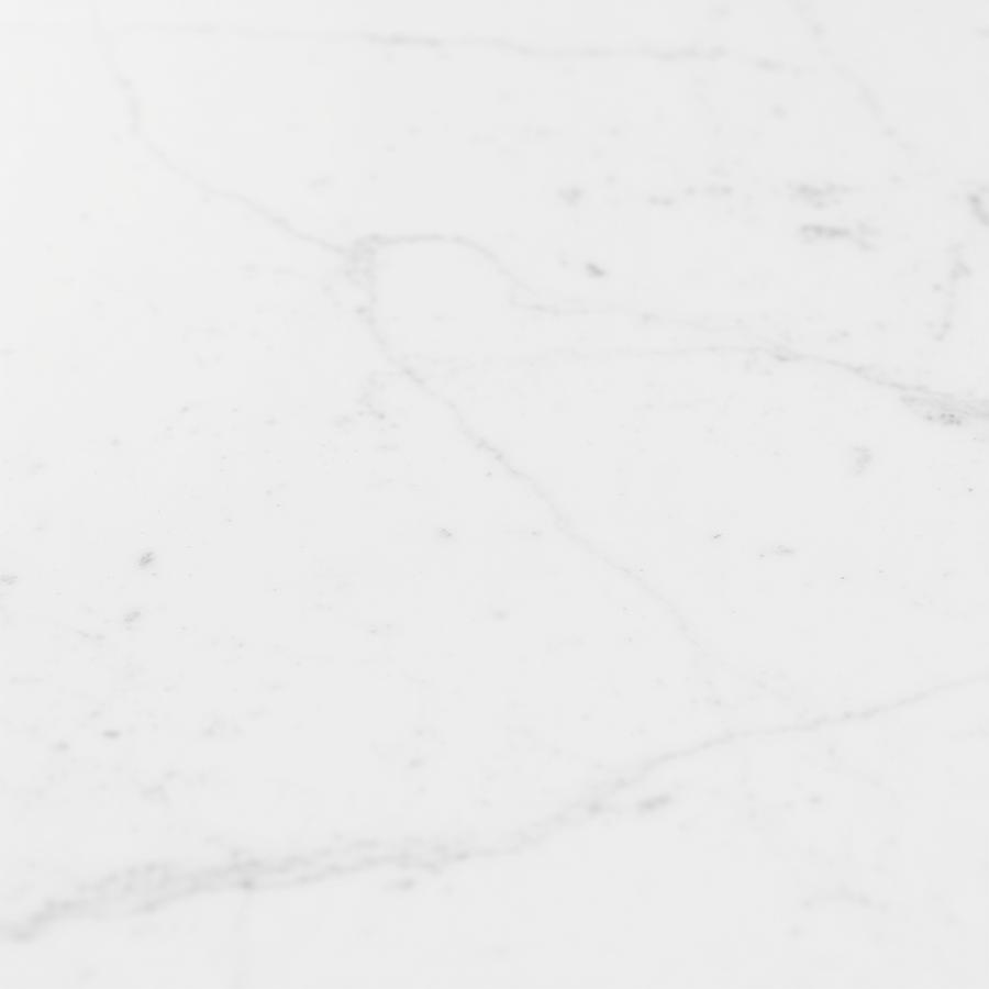 Polished white quartz countertop slab with soft grey veining